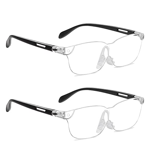 OKH 160% Magnifying Glasses Wearable Magnifier Hands-Free for Close Work Reading Sewing Hobby Craft, Lightweight (2-Pack) - Image 1