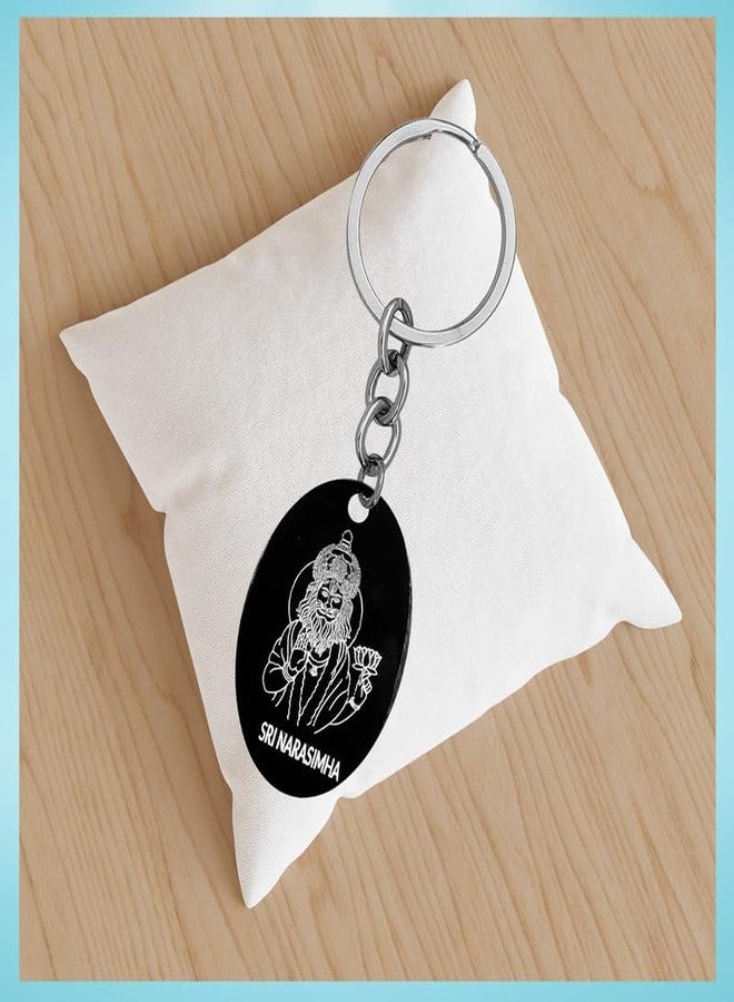 The Men Gift Lord Vishnu Avatar - Narasimha or Narasingh Key Chain Black Stainless Steel Keyring Keychain For Bike Car Office Home Girls Boys Friends Parents ShivBLrKey202514 - Image 3