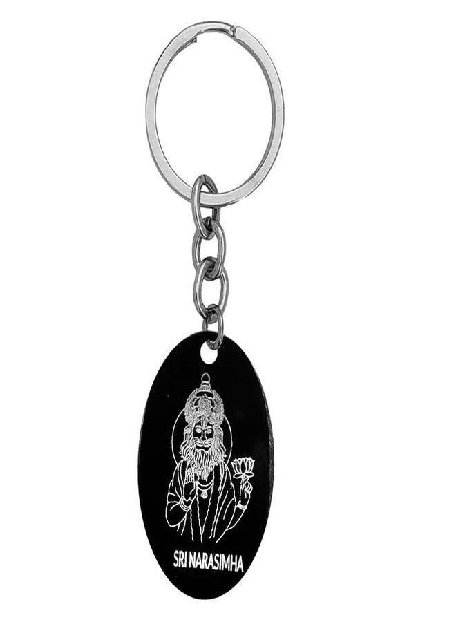 The Men Gift Lord Vishnu Avatar - Narasimha or Narasingh Key Chain Black Stainless Steel Keyring Keychain For Bike Car Office Home Girls Boys Friends Parents ShivBLrKey202514 - Image 1
