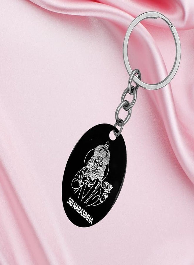 The Men Gift Lord Vishnu Avatar - Narasimha or Narasingh Key Chain Black Stainless Steel Keyring Keychain For Bike Car Office Home Girls Boys Friends Parents ShivBLrKey202514 - Image 4