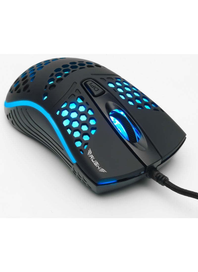 RUSH RM02 RGB 1600 DPI Gaming Mouse  - Image 2