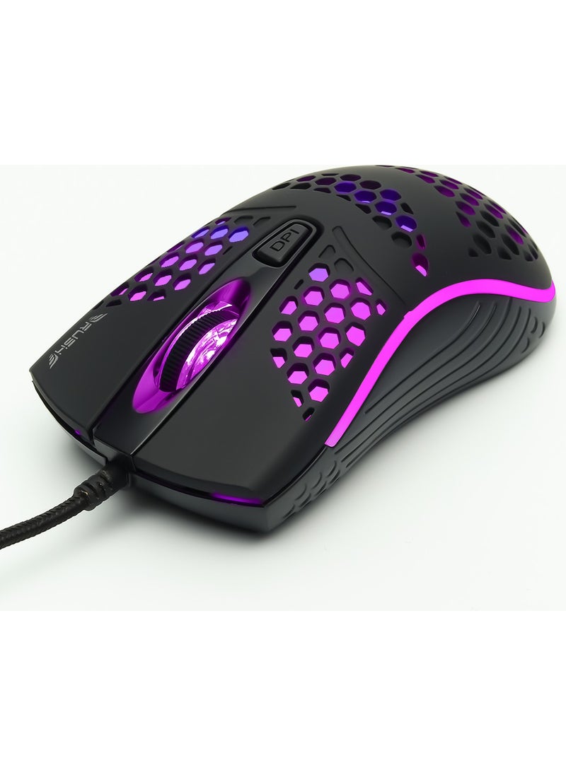 RUSH RM02 RGB 1600 DPI Gaming Mouse  - Image 1