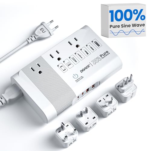 DOACE [Game-Changer] DOACE 500W Max 220V to 110V Converter, 50Hz to 60Hz Voltage Converter for European Travel, 100% Pure Sine Wave Power Converter US to Europe for CPAP Hair Straightener Laptop Cell Phone - Image 1