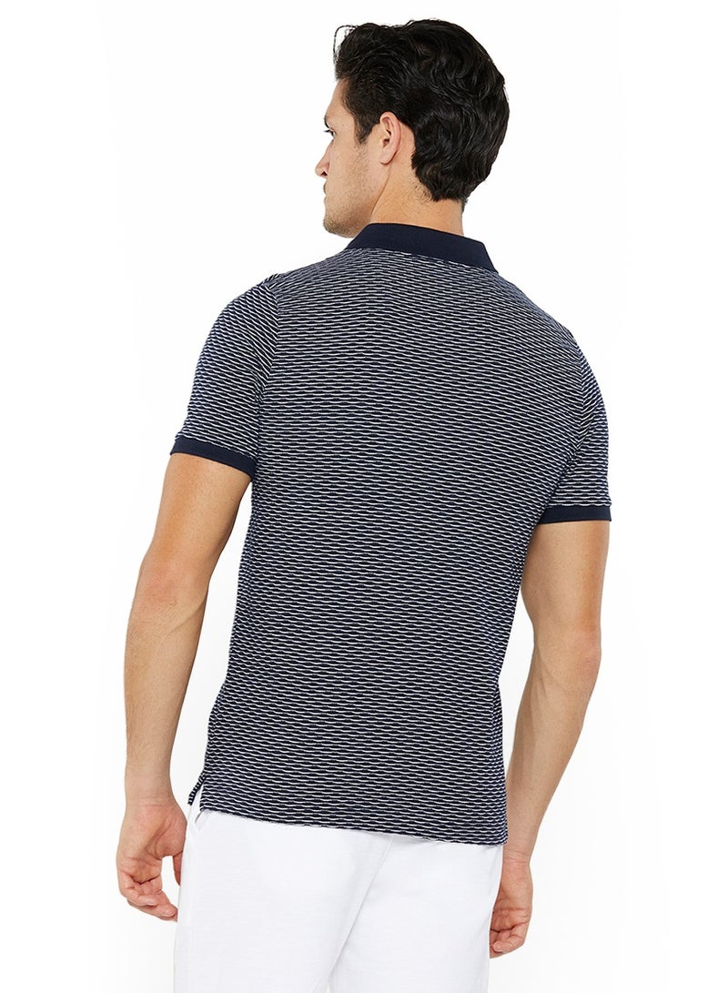 نوتيكا قميص بولو قطن بريميوم مطبوع بقصة ضيقة - Image 3