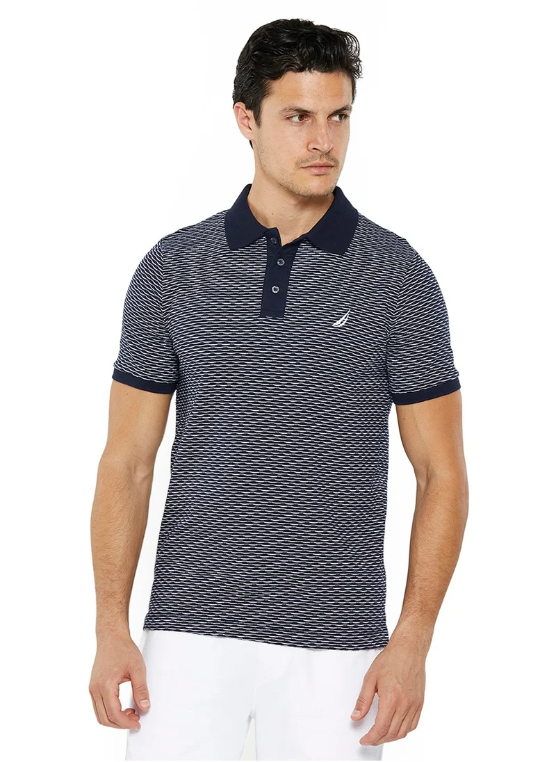 NAUTICA Printed Regular Fit Premium Cotton Polo Shirt