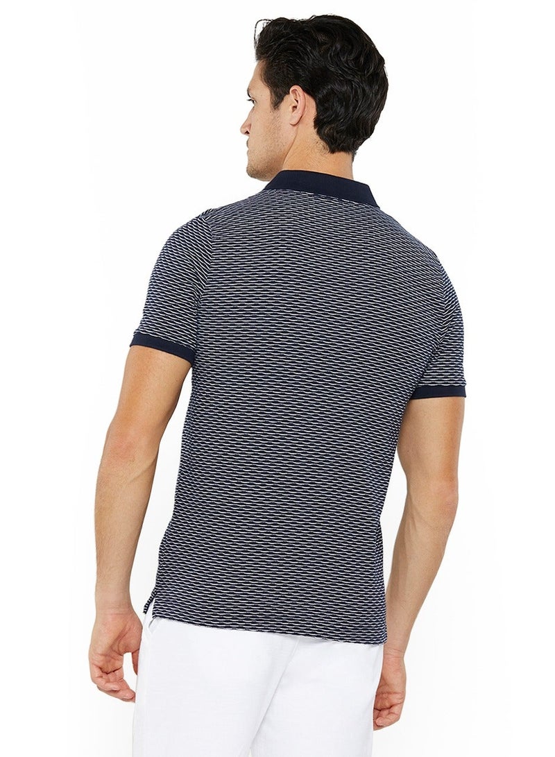 نوتيكا قميص بولو قطن بريميوم مطبوع بقصة ضيقة - Image 3