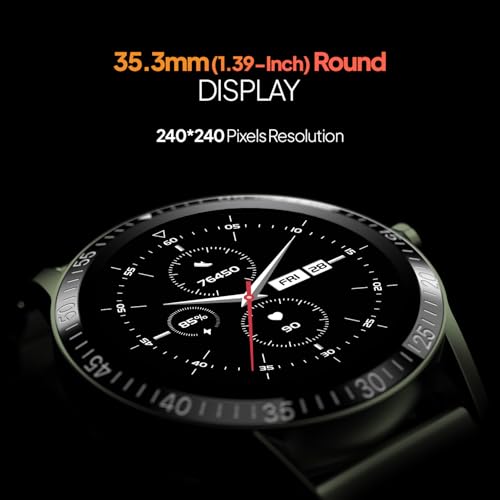 Fire-Boltt Talk Round Smart Watch 1.39″ TFT Display with Bluetooth Calling, Dual Button, Voice Assistance, SPO₂ & Heart Rate Monitor, 120+ Sports Modes, Smartwatch for Men & Women - Green - Image 4