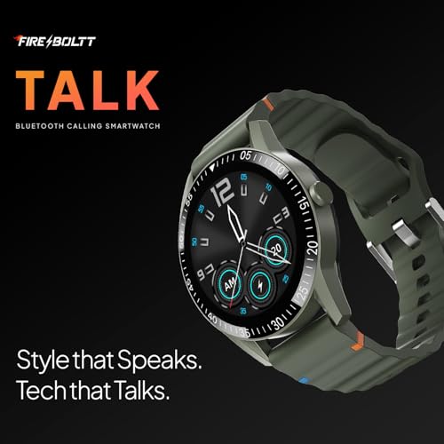 Fire-Boltt Talk Round Smart Watch 1.39″ TFT Display with Bluetooth Calling, Dual Button, Voice Assistance, SPO₂ & Heart Rate Monitor, 120+ Sports Modes, Smartwatch for Men & Women - Green - Image 2