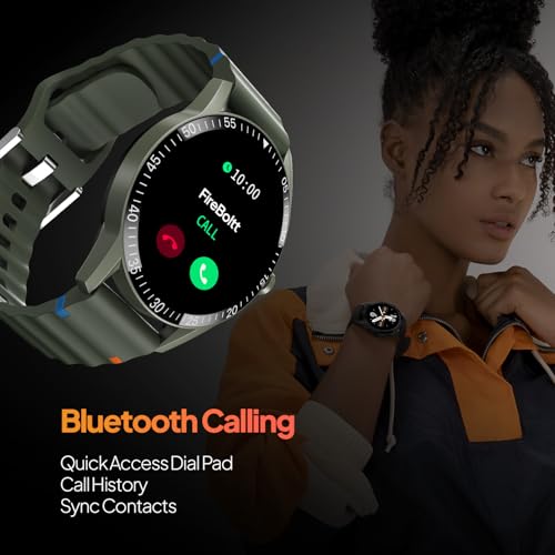 Fire-Boltt Talk Round Smart Watch 1.39″ TFT Display with Bluetooth Calling, Dual Button, Voice Assistance, SPO₂ & Heart Rate Monitor, 120+ Sports Modes, Smartwatch for Men & Women - Green - Image 5