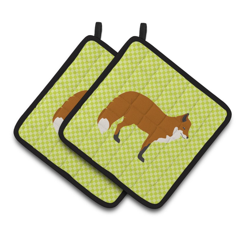Caroline's Treasures ""Caroline's Treasures Red Fox Green Decorated Pot Holder  7.5"""" x 7.5"""""" 