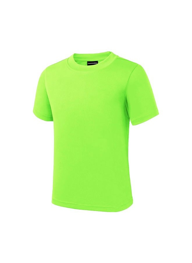 Dreammonkey 4T to Youth Neon Shirt Kids Rash Guard UPF 50+ Dry Fit Athletic Short Sleeve T Shirts for Boys and Girls (Neon Green S) - Image 3