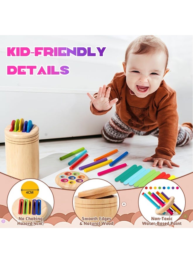 Mordely Montessori Wooden Toys for 1 2 3 Years Boys Girls,Wooden Color Sorting & Development Toy | Birthday Gifts for Toddlers 1-3 Year Olds | Educational Learning Toys for 1 2 3 Year Old Boy Girl - Image 5