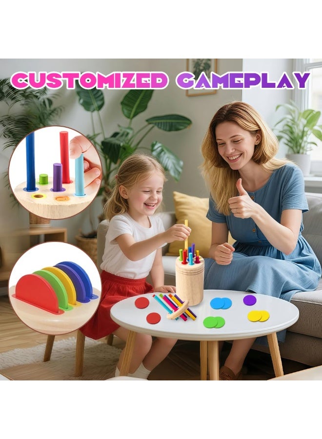 Mordely Montessori Wooden Toys for 1 2 3 Years Boys Girls,Wooden Color Sorting & Development Toy | Birthday Gifts for Toddlers 1-3 Year Olds | Educational Learning Toys for 1 2 3 Year Old Boy Girl - Image 4