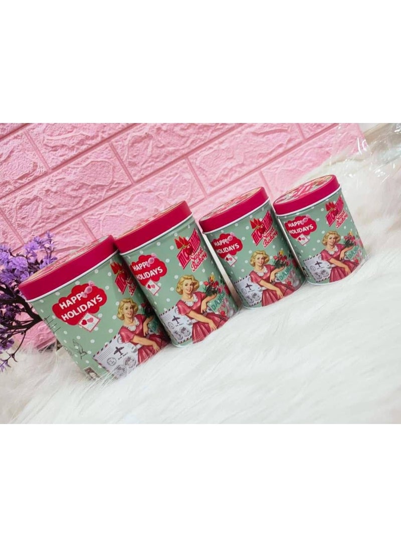 2pcs/set American Style Round Iron Storage Box Desk Organizer Nougat Candy Biscuit Snack Packing Box Coffee Sugar Storage Tank - (Color: 07) - Image 1