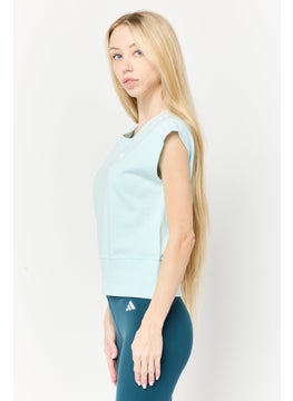 adidas Originals Women Sportswear Fit Brand Logo Training Top, Light Blue  - Image 2