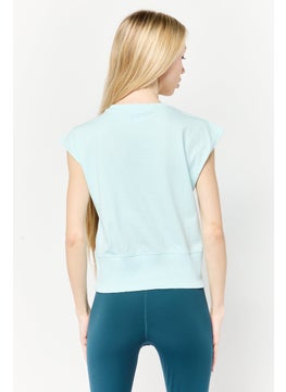 adidas Originals Women Sportswear Fit Brand Logo Training Top, Light Blue  - Image 4