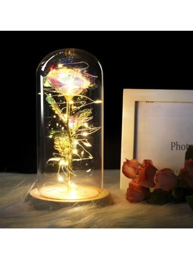 Home Decoration Rose Flower with LED Light, Preserved Immortal Rose, Romantic Festival Home Party Floral Decoration - Image 2