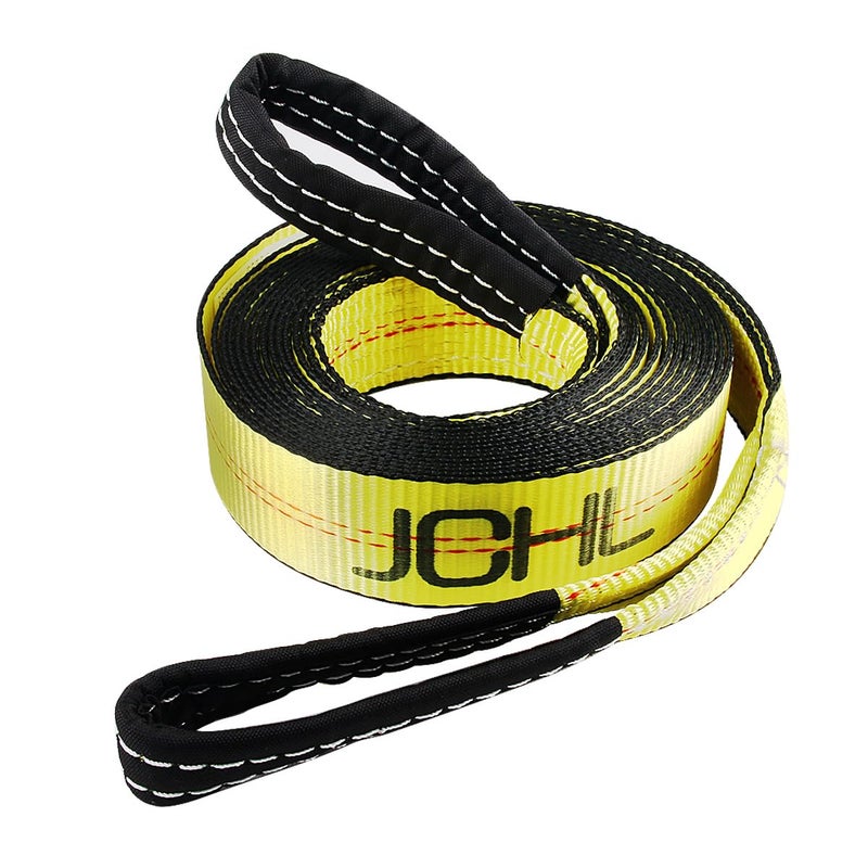 JCHL Recovery Tow Strap with Reinforced Loops 2inx20ft Heavy Duty 26,000lb Break Strength Vehicle Recovery Rope for for Car Truck Jeep ATV SUV Reinforced Loops, Protective Sleeves - Image 1