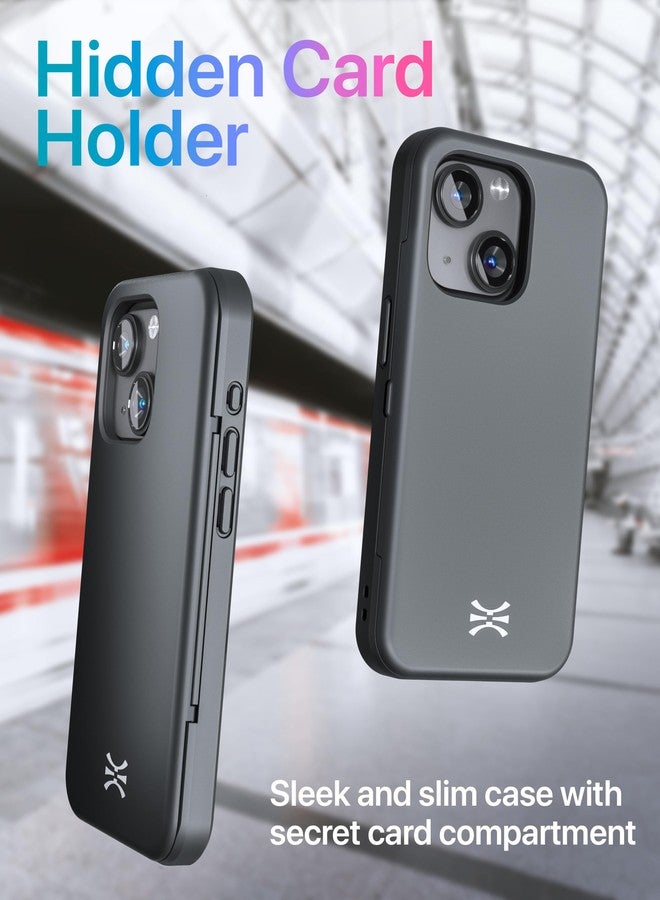 TORU جراب TORU لهاتف iPhone 15، جراب محفظة مع حامل بطاقات، فتحة مخفية لبطاقات الهوية والائتمان، مسند قابل للطي، غطاء هاتف نحيف مقاوم للصدمات شديد التحمل مع حزام - أسود - Image 4