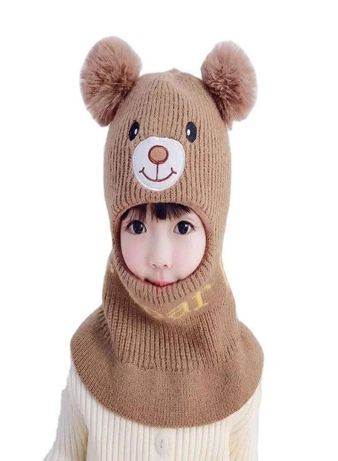 Richmen Unisexbaby Velvet Toddler Winter Hat Monkey Caps Baby Winter Hat, Fleece Lined Winter Hat Caps For Kids Winter Hat Scarf Earflap Hood Skull Caps (Coffee, 6 Months To 5 Years), Free Size - Image 1