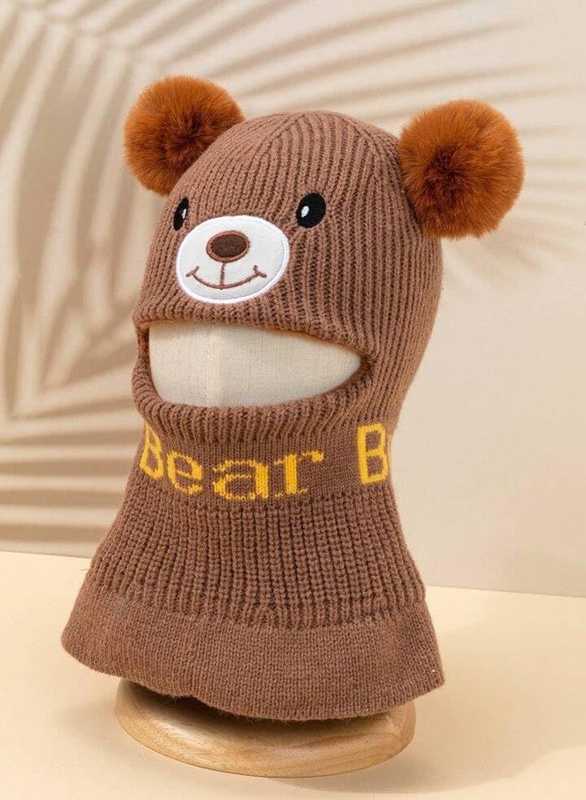 Richmen Unisexbaby Velvet Toddler Winter Hat Monkey Caps Baby Winter Hat, Fleece Lined Winter Hat Caps For Kids Winter Hat Scarf Earflap Hood Skull Caps (Coffee, 6 Months To 5 Years), Free Size - Image 2