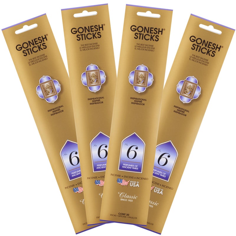 Gonesh Classic Collection 6 Incense 4 Pack 4 Piece Gold