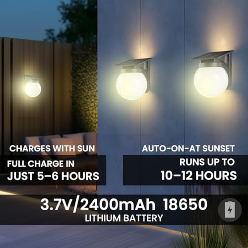 hardoll Solar Wall Light Outdoor Waterproof 6 LED Solar Lights for Garden, Home & Decoration Lamp for Home Exterior (Warm White,Pack of 1) - Image 5