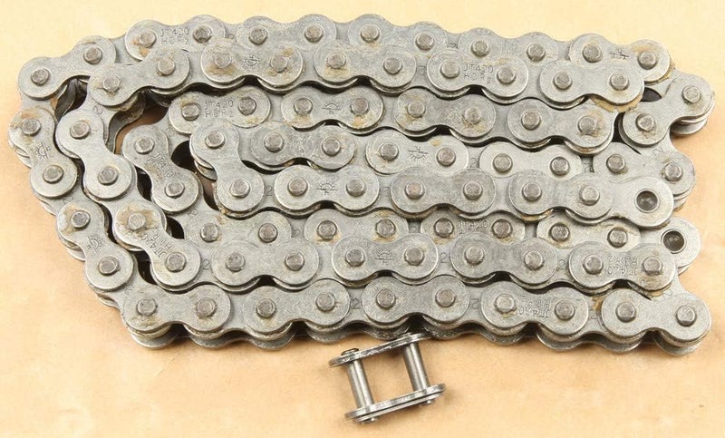 JT Chain JTC420HDR086SL (420 Series) Black Steel 86 Link Heavy Duty Non O-Ring Chain with Connecting Link - Image 2