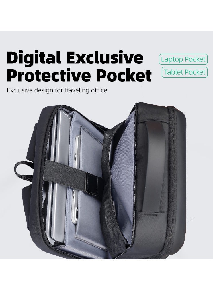 Mark Ryden MR6075 Black Laptop Backpack 15.6 Inch Water Resistant Travel Bag with USB Charging Port and Multi-Pocket Design for Work School and Daily Commute - Image 5