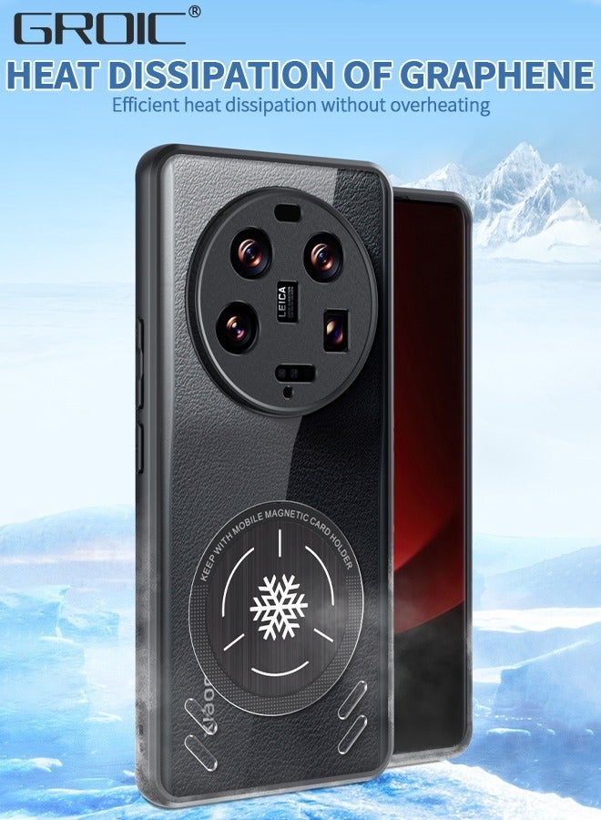 GROIC For Xiaomi 13 Ultra 6.73 Inches, Transparent Protective Case with Magnetic Ring, Compatible Gaming Radiator Accessories, Ultra-thin Car Graphite Alkene - Image 2