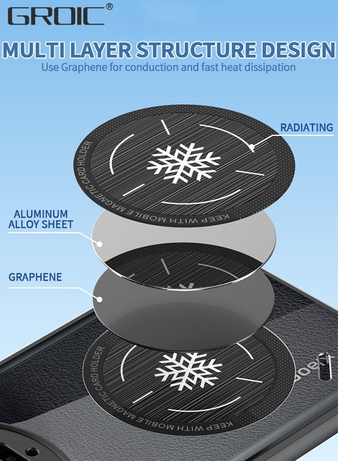 GROIC For Xiaomi 13 Ultra 6.73 Inches, Transparent Protective Case with Magnetic Ring, Compatible Gaming Radiator Accessories, Ultra-thin Car Graphite Alkene - Image 4