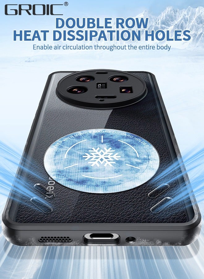 GROIC For Xiaomi 13 Ultra 6.73 Inches, Transparent Protective Case with Magnetic Ring, Compatible Gaming Radiator Accessories, Ultra-thin Car Graphite Alkene - Image 3