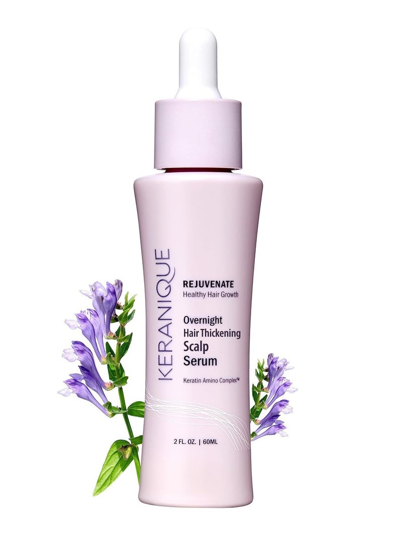Keranique Keranique Overnight Hair Serum - Improves Growth Conditions for Thinning Hair - Hydrates Frizzy and Damaged Hair - Keratin Enriched for Women - 2 oz  - Image 1