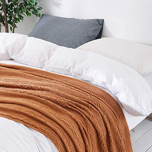 BOURINA Almond Throw Blanket 50x60 Inches Throw Textured Solid Soft Sofa Couch Decorative Knit Blanket - Image 4