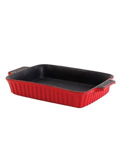 Crock-Pot Crock Pot Denhoff Ribbed Rectangular Casserole Dish 10Inch Red  - Image 1