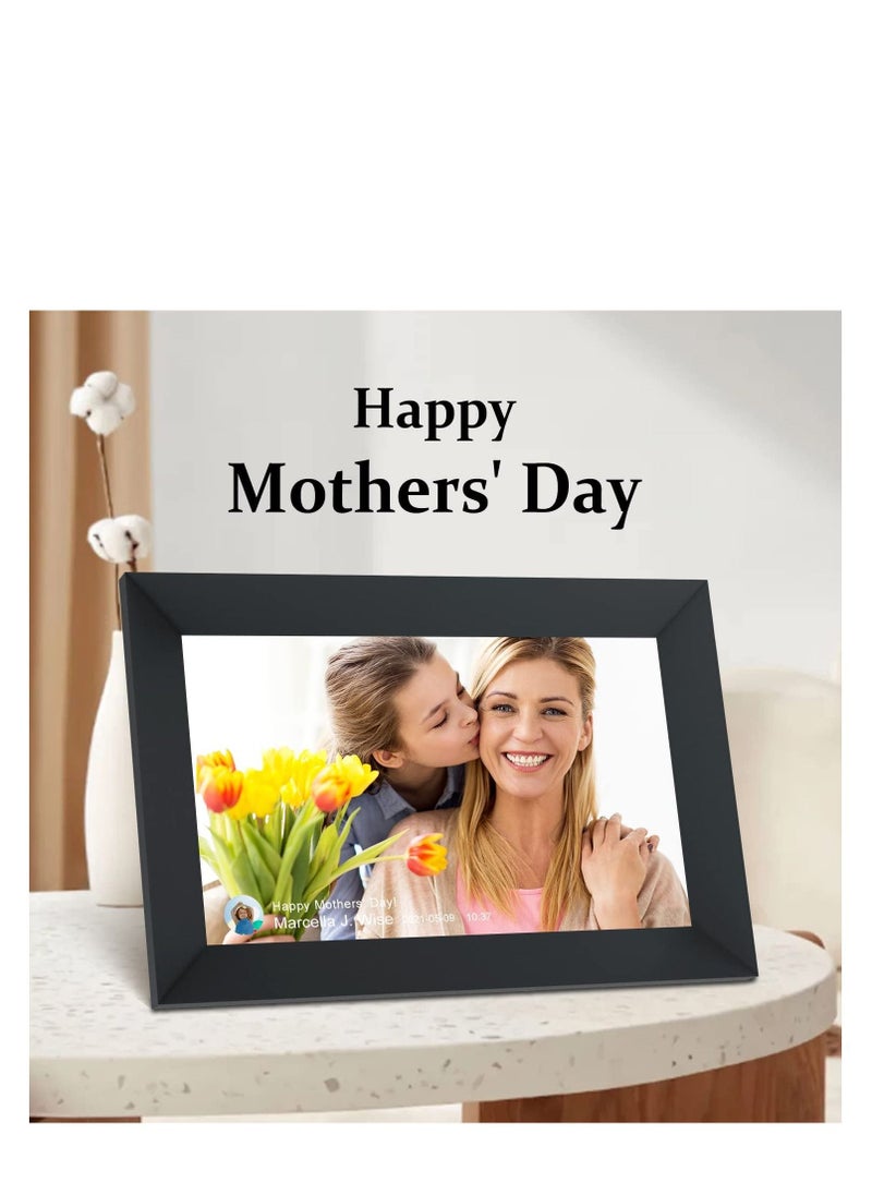 Generic - 10.1 Inch WiFi Digital Picture Frame, IPS Touch Screen Smart Cloud Photo Frame with 16GB Storage, Easy Setup to Share Photos or Videos via Frameo APP, Auto-Rotate, Wall Mountable (Black) - Image 1
