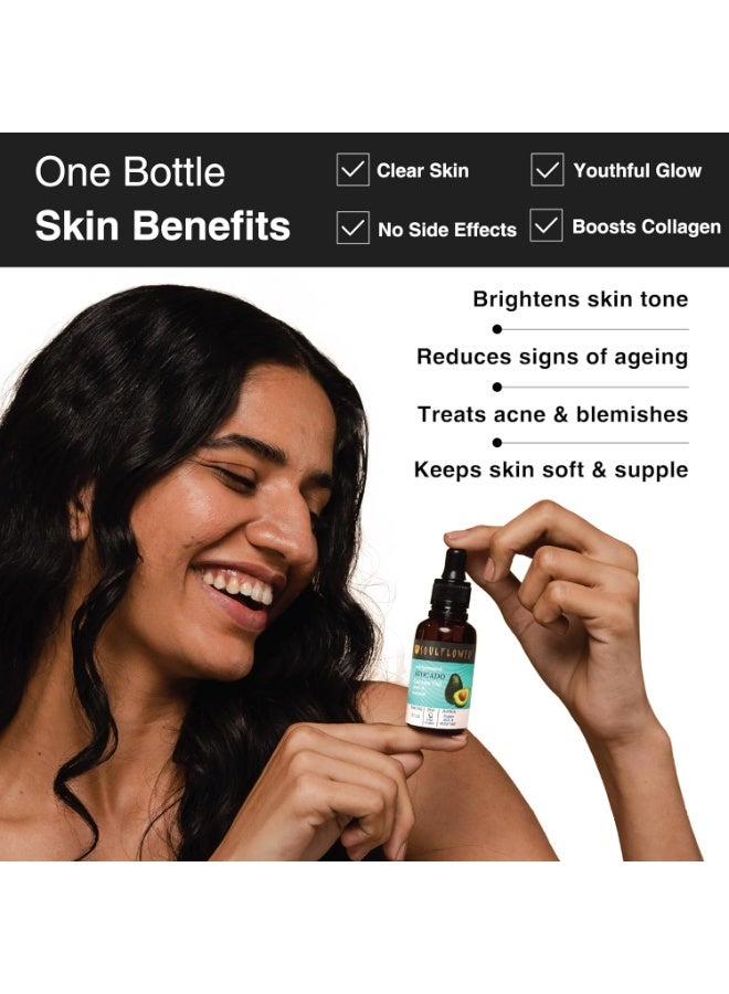 Soulflower Avocado Hair Oil for Hair Growth, Reduce Dandruff, flexible Hair & Prevent Breakage, Moisturizer for Acne & Anti Aging | 100% Pure, Natural and Cold-Pressed, 30ml - Image 2