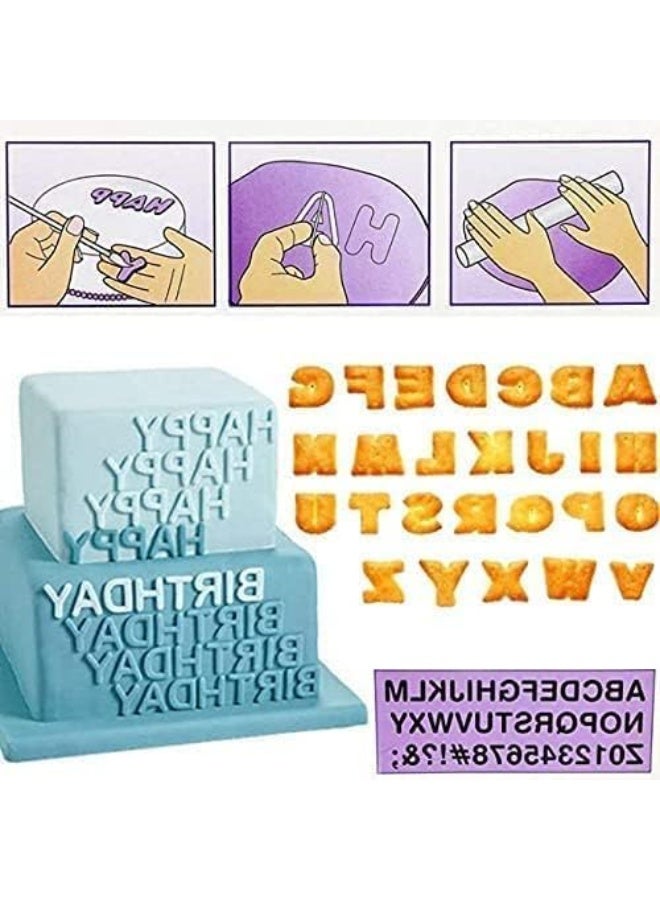 HZYH Alphabet Letter Number Cutters, Fondant Sugarcraft Cookie Cutters, Alphabet Letters Biscuit Cutters Molds, Cake Decorating Sets, DIY Baking Tools, for Fondant Icing Baking Cake Decorating(40pcs) - Image 5