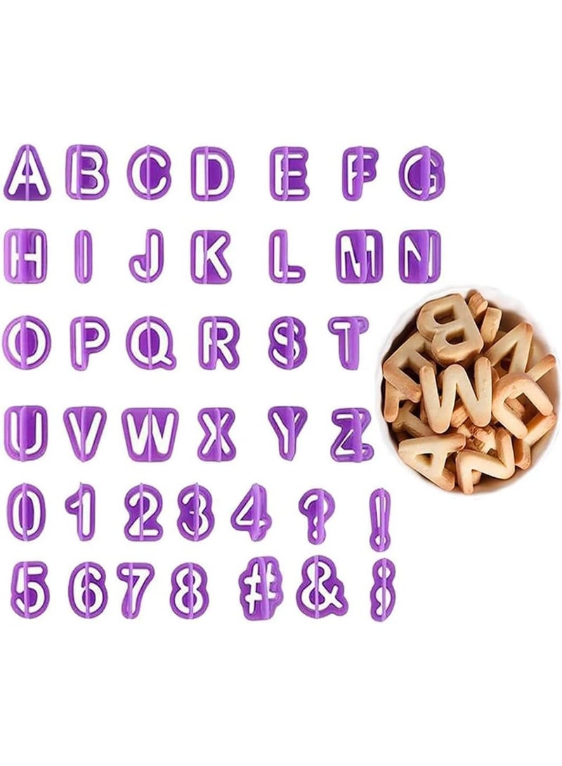 HZYH Alphabet Letter Number Cutters, Fondant Sugarcraft Cookie Cutters, Alphabet Letters Biscuit Cutters Molds, Cake Decorating Sets, DIY Baking Tools, for Fondant Icing Baking Cake Decorating(40pcs) - Image 1