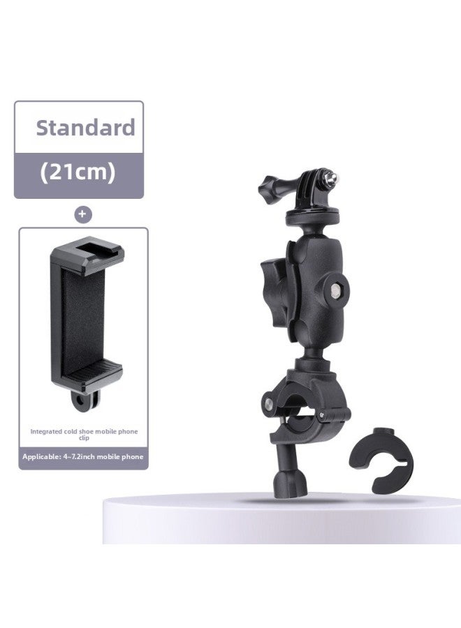 Generic Electric Car Mobile Phone Sports Camera Handlebar Bracket Motorcycle Riding Navigation Bracket Universal Clip Selfie Live Clip-Color:Standard + Integrated Cold Boot Clip  - Image 1