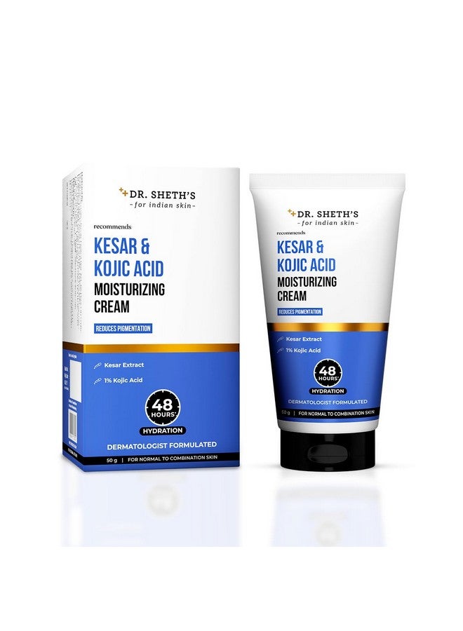 Dr. Sheth's Kesar & Kojic Acid Moisturizing Cream | For Normal To Combination Skin | Reduces Pigmentation | 48Hr Deep Hydration | Non Sticky | Formulated With Nmfs | For Men & Women |50G - Image 1