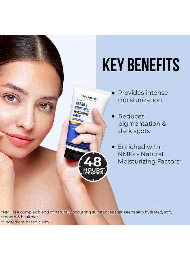 Dr. Sheth's Kesar & Kojic Acid Moisturizing Cream | For Normal To Combination Skin | Reduces Pigmentation | 48Hr Deep Hydration | Non Sticky | Formulated With Nmfs | For Men & Women |50G - Image 3