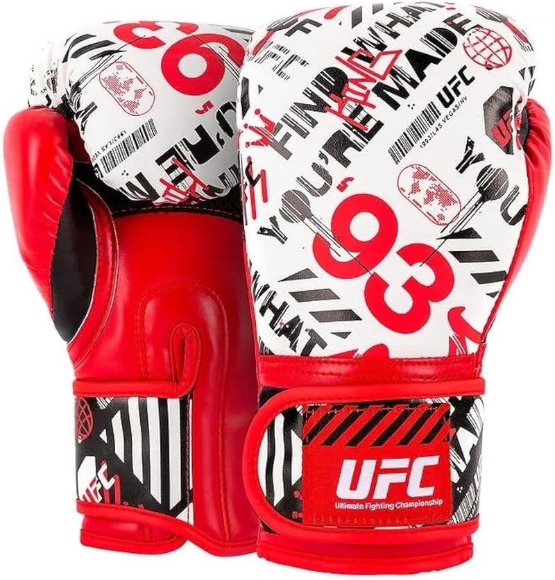 Ufc قفازات ملاكمة مصنوعة من UFC للشباب، حجم 8 أونصات، أحمر - Image 1
