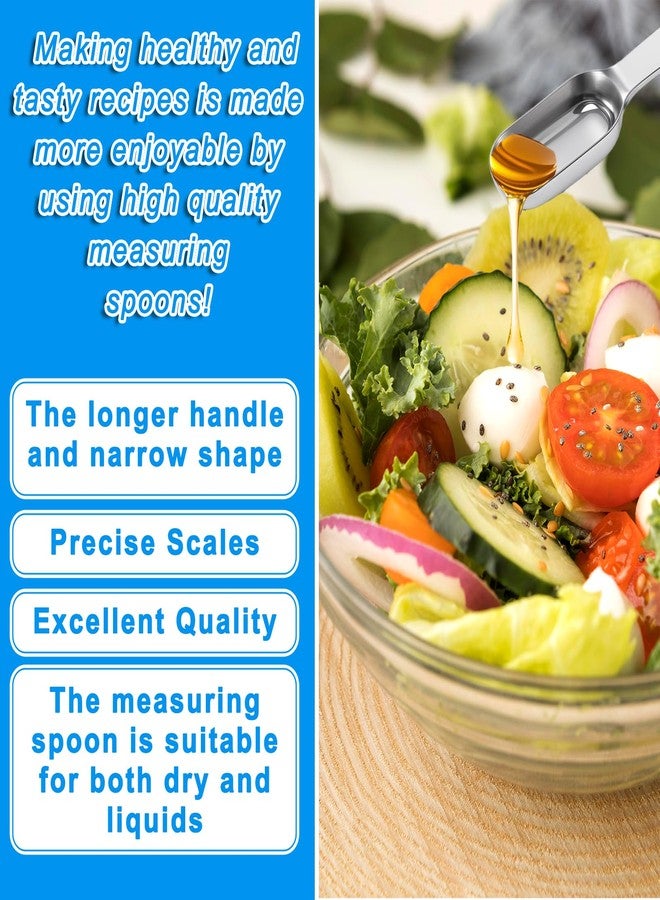 Styquenzer ملعقتان قياس بحجم نصف ملعقة صغيرة (2.5 مل | نصف ملعقة صغيرة | سدس ملعقة كبيرة | 2.5 سم مكعب | سدس أونصة) ملعقة قياس واحدة من الفولاذ المقاوم للصدأ، ملعقة قياس معدنية بمقبض طويل، ملعقة قياس مستطيلة - Image 3