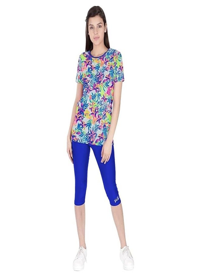 FILMAX® Originals T-Shirt & Capri Set Swimwear (4682x4686-Royal Blue_6XL) - Image 1