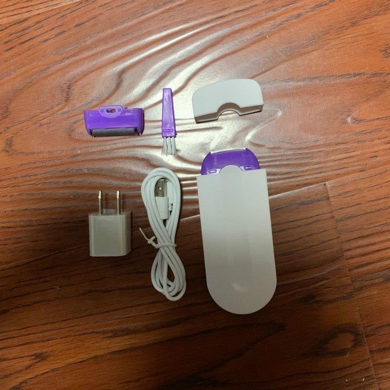 ماكينة إزالة الشعر الكهربائية للنساء، ضوء أزرق غير مؤلم، شحن USB - Image 4