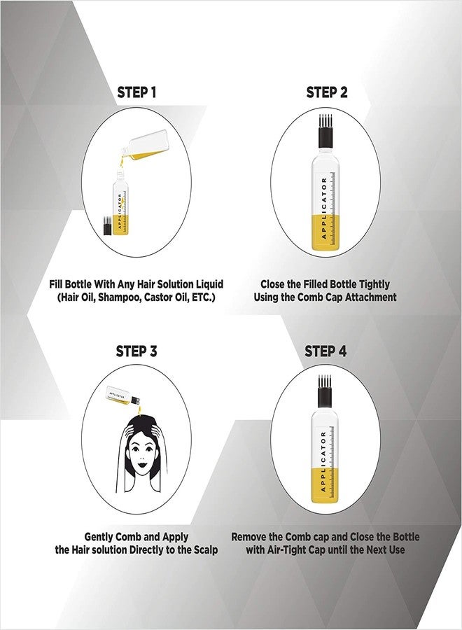 LUXURIA Hair Oil/Hair Dyeing Coloring Applicator Bottles Root Comb Applicator Bottle Dispenser with Comb Salon Hair Tools (200 ML) - Image 3