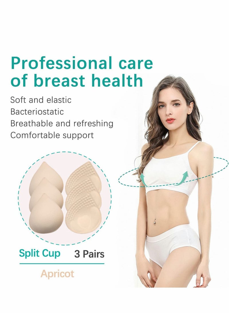 Y&D Bra Pads Inserts, Sewn Padded for Sports A/B/C/D Cup Beige, Latex Bras Inserts Removable Women's Cups or Swimsuit Insert  - Image 2