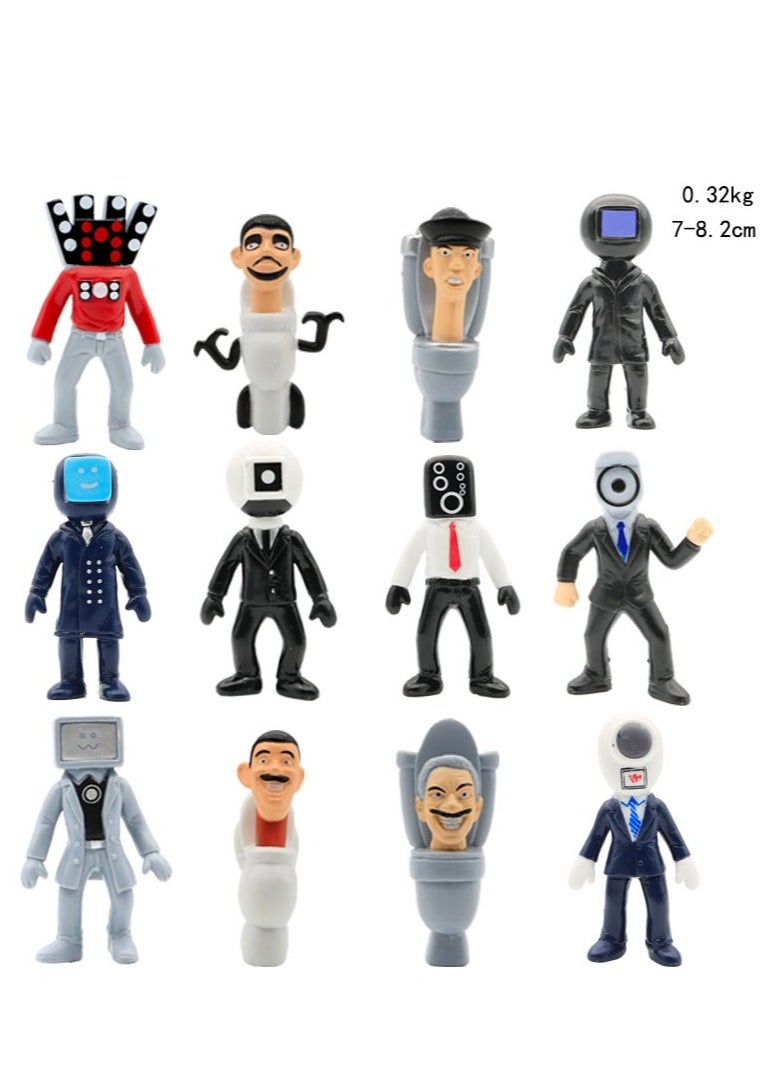 Y&D - Set of 12 Pcs Toilet Man Vs Monitor Man Model Decoration - Image 1