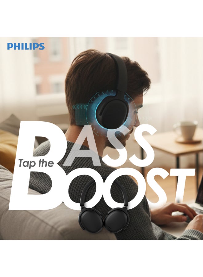 Philips TAH2300BK Wireless Over-Ear Headphones – Immersive Premium Sound, Plush Cushioned Earcups Black - Image 4